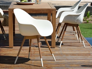 Modern Minimalist Sturdy Wood <b>Dining</b> <b>Table</b> Set Comfortable Garden Chairs Apartment Courtyard Living Room Outdoor Hotel Park - Product Image 4
