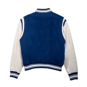 Bordado transpirable Mangas de cuero Lana Invierno High Street Style CollegeBaseballjacket para hombres - Product Image 2