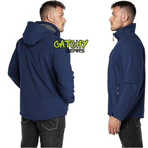 Veste de pluie pour hommes personnalisée en gros 100% Polyester coupe-vent imperméable respirant doublure polaire extérieure logo OEM style de travail - Product Image 3