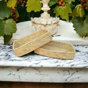 En gros Rectangle Présentoir Organisateur Tissé Moonj Herbe Panier Naturel Pour Magasin Pain Restauration Article Panier De Fruits En Osier - Product Image 2