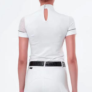 Camisetas de equitación con logotipo personalizado para mujer, fabricantes de ropa ecuestre, camisetas de manga corta para montar a caballo para mujer - Product Image 2