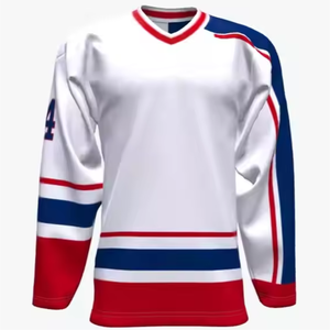 Jersey de Hockey sobre Hielo Sublimado Personalizado al por Mayor 2026, 100% Poliéster, Secado Rápido, Transpirable, Antibacterial, Colores y Tallas Personalizables - Product Image 1