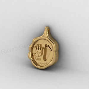 Solid 925 Silver Handprint Baby Footprint Blank Bezel Setting 19x13mm Lapis Charm Pendant Breastmilk Ashes DIY Memorial Jewelry - Product Image 1