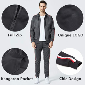 Chándal de gimnasio de secado rápido para hombre, conjuntos de dos piezas, chándal 2025 transpirable de gran tamaño con capucha al por mayor - Product Image 3