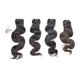 Extensions de cheveux humains vierges indiennes Remy non traitées, cuticules alignées, Bodywave, mèches individuelles, fabricant de cheveux humains indiens, cheveux de temple - Product Image 2