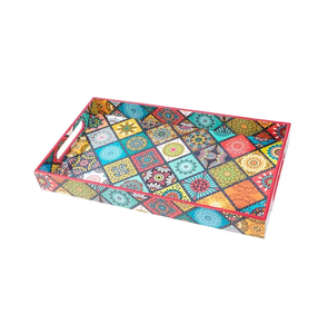 ถาดไม้พิมพ์ลายสี่เหลี่ยมผืนผ้ามีความต้องการสูงเครื่องใช้ในชีวิตประจำวันดูใหม่ - Product Image 1