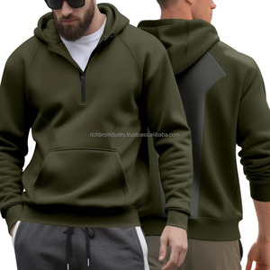 Men's Winter Long Sleeve Hoodie Sweatshirt V-Neck Pocket Oversized Fit Embroidered Customized Fleece Lined Casual Streetwear - Product Image 6