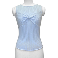 Pull tricoté vintage SS23 pour femme, col en V, épaules dénudées, en viscose, polyester et nylon, coupe confortable personnalisée, devant