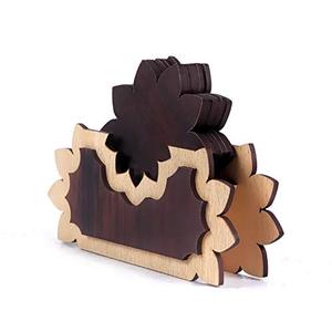 Wooden Drink Coasters Wood <b>Table</b> Coaster Set for Tea Cups Coffee Mugs <b>Beer</b> Cans Bar Tumblers and Water Glasses walnut coasters - Product Image 6