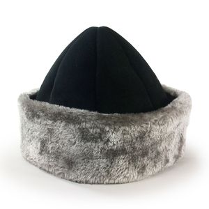 Handmade Nubuck IYI Traditional Leather Bork Hat Kayi Tribe Ertugrul Gazi Ottoman Style Traditional Turkish Winter Hat Black - Product Image 5