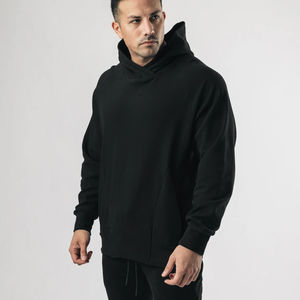 Men's 100% Cotton Heavy Weight Hoodie Custom Printed Logo Thick <b>Drop</b> Shoulder Sweatshirt for Winter Use - Product Image 5