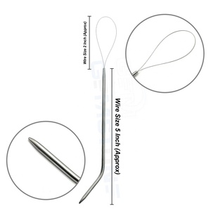 Hair Extension Pulling Loop Tool with Curve End for Micro Beads & Nano Rings Installation – Stainless Steel <b>Threader</b> Hook <b>Needle</b> - Product Image 1