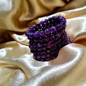 Bracelet de perles d'améthyste naturelles de haute qualité bracelet en pierre naturelle bracelet de perles de cristal de forme ronde 8 MM perle de cristal de guérison - Product Image 1