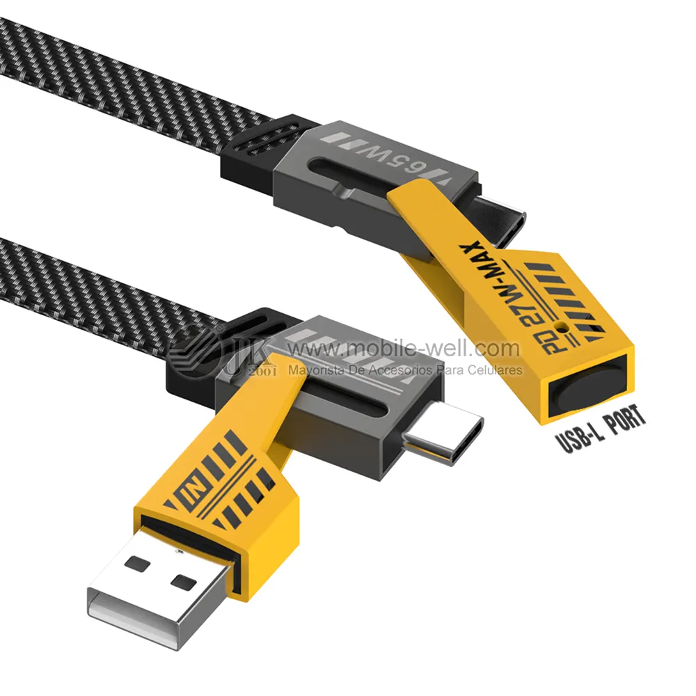SOMOSTEL Hotsale cable BJ15 PD 65W/27W Cool Mecha Style Cable cargador 4 en 1 Cable DE DATOS USB para teléfono móvil