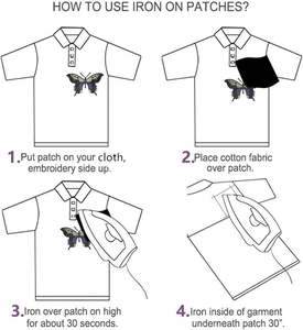 Papillon Patch Iron on,10 pièces patchs brodés couleurs mélangées appliques patchs croisés pour vêtements vestes sacs à dos jeans - Product Image 6