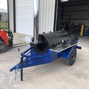 Parrilla Ahumadora Offset de Acero Azul Lista para Entrega a Domicilio con Ruedas y Chimenea - Product Image 2