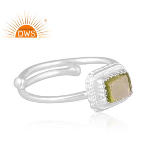 Newly Design Fine Sterling Silver Natural Peridot Gemstone <b>Adjustable</b> <b>Ring</b> Jewelry Manufacturer - Product Image 3