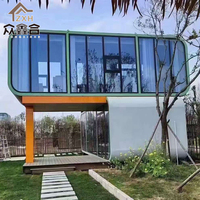 Maisonnette préfabriquée de luxe en acier de haute qualité, démontable, moderne, pour extérieur, hôtel, appartement, capsule mobile, salon type Apple