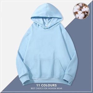 Sweat à capuche de haute qualité pour hommes avec logo brodé personnalisé coupe ample automne pull en coton Style Hip Hop hauts pour l'hiver - Product Image 3
