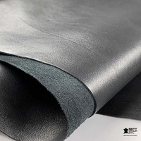 OEM Bio-Rindsleder 1,1-1,3mm Vollnarbiges Schwarzes Ölgegerbtes Echtleder für Schuhe, Gürtel, Möbel, Sofa, Heimdekoration und Handwerk