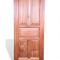 Porte intérieure simple à 4 panneaux en bois massif d'acajou naturel, design arche, personnalisable, pour hôtel, centre commercial, hôpital, usage extérieur