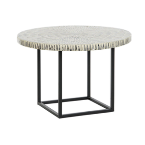 Mesa de centro redonda de nácar moderna al por mayor con patas de metal negro muebles de sala de estar hechos a mano mesa de centro Vietnam - Product Image 1