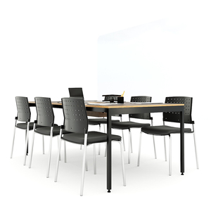 Contemporary Design 200x100cm Meeting <b>Table</b> with <b>Adjustable</b> Sleek HBSL023 <b>Legs</b> Plywood and Melamine Wood Office Furniture - Product Image 4