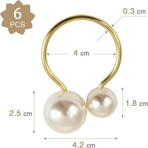 Rond de serviette en métal avec perle Décoration de table de fête de mariage en forme vintage unique Rond de serviette exclusif Noël indien - Product Image 6