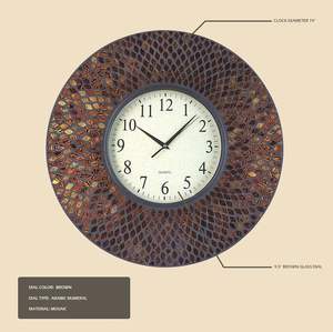 Horloge murale en mosaïque, horloge murale décorative pour la maison et le bureau, horloge au design élégant en mosaïque - Product Image 5