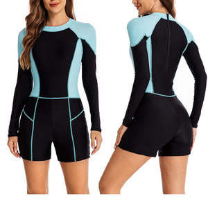 ชุดดำน้ำแขนยาวแบบชิ้นเดียวคุณภาพสูงสำหรับผู้ชายและผู้หญิง ป้องกันแสงแดด เหมาะสำหรับเล่นเซิร์ฟและดำน้ำ - Product Image 4