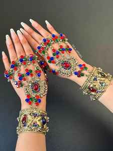 ชุดเครื่องประดับทำด้วยมือ afghan kuchi ในเกรดและราคาที่แตกต่างกันเครื่องประดับแฮนด์เมด afghani ดีไซน์ใหม่สำหรับงานแต่งงาน - Product Image 6