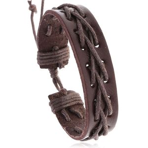 Wholesale Vintage Punk Minimalist Design <b>Men</b> Wristband <b>Black</b> Brown <b>Real</b> Genuine Cow Leather Cuff Bracelet Jewelry for <b>Men</b> - Product Image 2