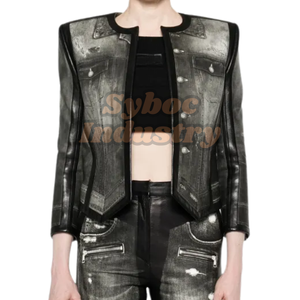 Chaqueta de camionero de cuero Vintage para mujer, estilo desgastado, chaqueta de cuero de camionero Napa suave genuino para moda Retro - Product Image 2