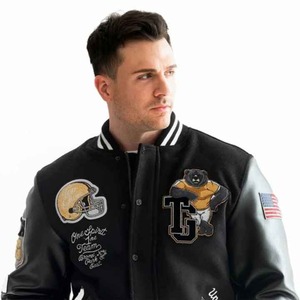 Veste de style streetwear pour homme personnalisée, écologique, coupe-vent, 100% laine, taille plus, de haute qualité, brodée, style varsity - Product Image 2