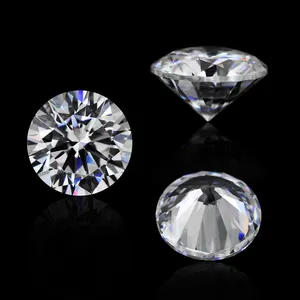 Diamantes de moissanita cuerpo a cuerpo, diamantes redondos de corte brillante, piedras sueltas de moissanita blanca de tamaño pequeño de 0,8-3mm de alta calidad