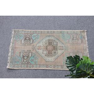 พรมตุรกี, พรมวินเทจขนาดเล็ก 1.6x2.8 ฟุต, พรมโมร็อกโกสีน้ำเงินน้ำตาล - Product Image 3