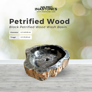 אגן כביסה אבן מאובן עץ אסתטי כפרי מקורה חיצוני - Product Image 3