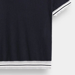 Estilo casual para hombre Longitud corta para Polo Patrón sólido Logotipo frontal Diseño de cremallera Ropa de calle Servicio OEM disponible - Product Image 6