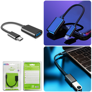 Cable de 3,0 a microadaptador de 0,3 m con conectores de ángulo recto, rotación de 180 grados, 1, 2, 1, 2 - Product Image 1