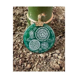 Collana di armature Divine Mecca pietra agata verde