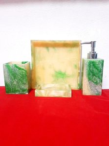 Accessoires de salle de bain en marbre au design élégant Ensemble de salle de bain artisanal disponible au prix de gros - Product Image 4