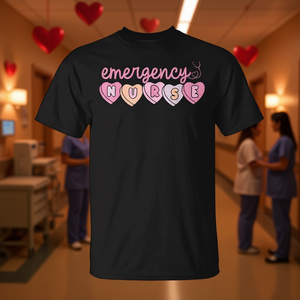 Camiseta del Día de San Valentín para Enfermeras de Emergencias (ER/ED) con Diseño de Corazón, Ropa Promocional - Product Image 3