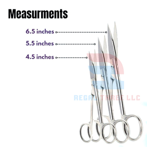 Kit de tijeras de disección de operación de cirugía médica de 3 piezas incluye corte recto de entrenamiento médico de 4,5 "/5,5"/6,5" - Product Image 3