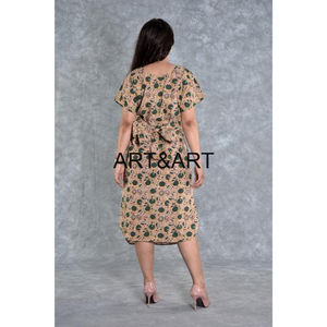 Vestido de algodón ecológico sostenible para mujer con decoración de botones cuello cerrado exportador de productores indios lavables - Product Image 4