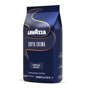 Café en grains entiers Lavazza Super Crema, torréfaction moyenne pour espresso, mélange Arabica et Robusta, sachet de 2,2 lb - Product Image 3