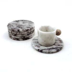Handmade Wholesale Decorative Natural <b>White</b> black Marble <b>coasters</b> <b>white</b> <b>coaster</b> and black <b>white</b> <b>coaster</b> <b>coasters</b> - Product Image 1