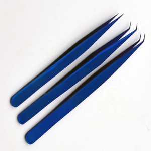 แหนบต่อขนตาพลาสม่าสีฟ้าแบบพรีเมี่ยมแหนบปลายแหลมแยกระดับเสียงพร้อมฉลากส่วนตัว - Product Image 4