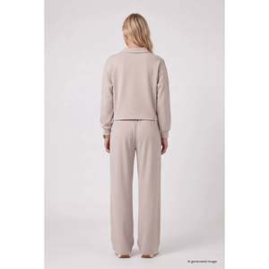 Tommylife Vente en gros Ensemble de survêtement décontracté pour femme à col polo et coupe ample - 95358 - Noir/Noir - Product Image 6