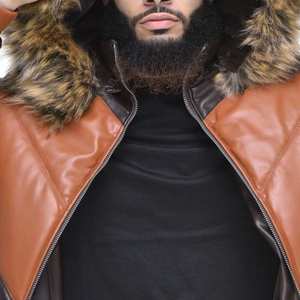 Veste en similicuir de qualité supérieure de couleur unie pour hommes Nouvelle veste en similicuir réversible pour hommes avec protection contre le vent - Product Image 6