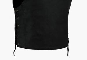 เสื้อกั๊กหนังแท้สีดำสำหรับผู้ชายปี 2026 แบบสั่งทำพิเศษสำหรับขี่มอเตอร์ไซค์ เสื้อแจ็คเก็ตหนังทำมือสำหรับชมรมมอเตอร์ไซค์ เย็บแบบเพชร ระบายอากาศได้ดี - Product Image 4